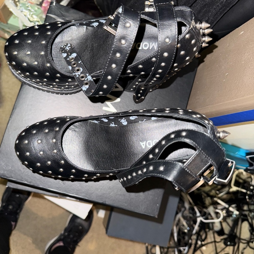 Lamoda Skyscraper Studded/Spiked Creeper Platform Mary Janes Size 9 - Picture 4 of 11